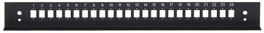 Delta Patch Panel για Rack 1U 24 Θυρών Μαύρο