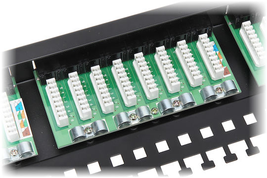 Delta Patch Panel για Rack 1U 19" 24 Θυρών Μαύρο