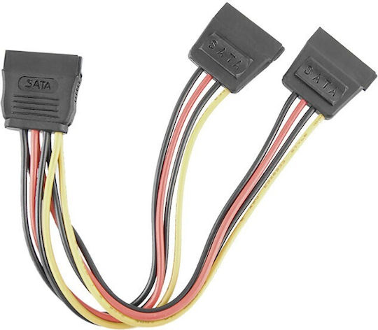 Qoltec 15-Pin Sata - 2x 15-Pin Sata Cable 0.5m (52314)