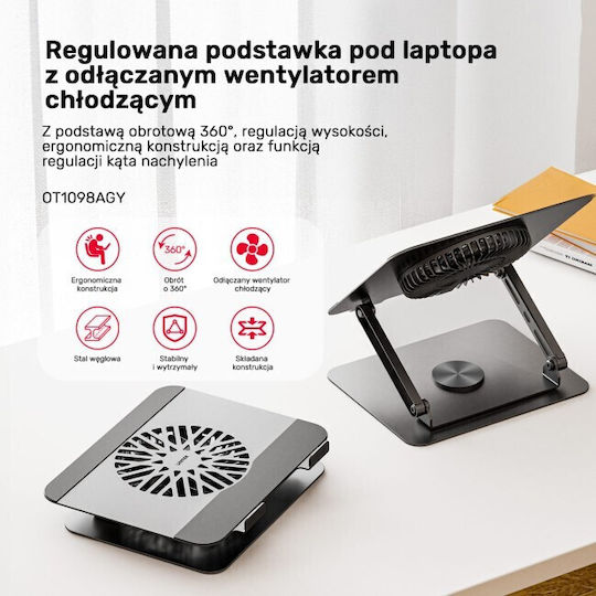 Unitek Cooling Pad για Laptop έως 17.3" Ασημί OT1098AGY01