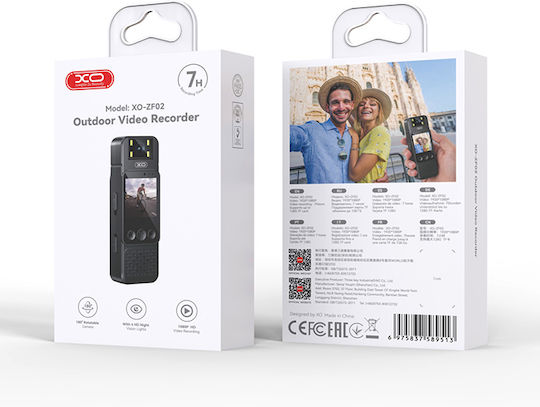 XO ZF02 128GB Action Camera Full HD (1080p) with 1.3" Screen Black