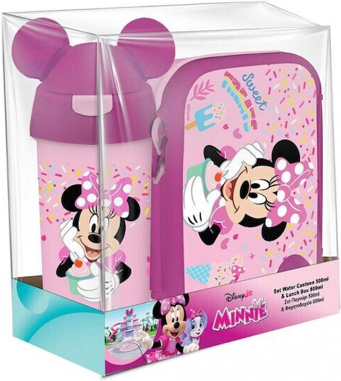PP Food Container 800ml & Stainless Steel Water Bottle 500ml Set Must Team Fashion Girl