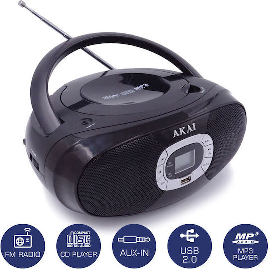 Akai Proffesional Φορητό Ηχοσύστημα με CD / USB / Ραδιόφωνο Μαύρο