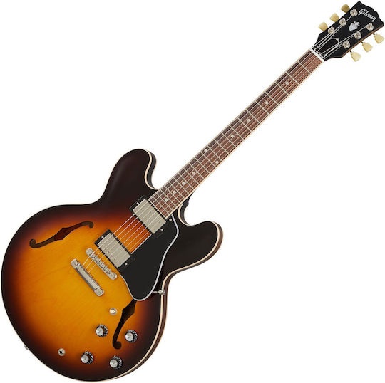 Gibson Elektrische Gitarre ES mit HH Tonabnehmerkonfiguration Satin Vintage Sunburst mit Tasche
