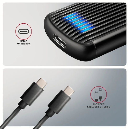 Axagon Θήκη για Σκληρό Δίσκο M.2 SATA III NVME με σύνδεση USB 3.2 Type-C
