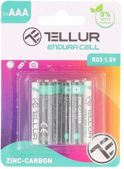 Tellur Endura Cell Батерия Цинково-въглеродна AAA R03 1.5V 6бр/комплект