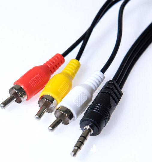 Osio Cable 3.5mm male - Component male 1m (OSK-1116)