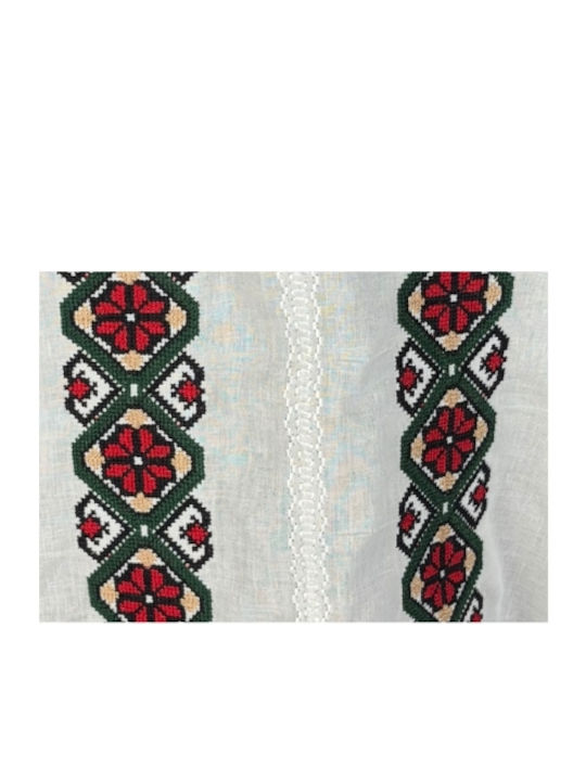 Bluza Damă Bumbac Mânecă Lungă Alb/Portocaliu