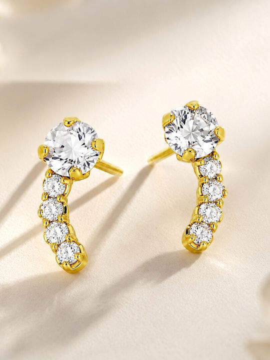 Victoria Cruz Earrings made of Silver Gold Plated with Stones