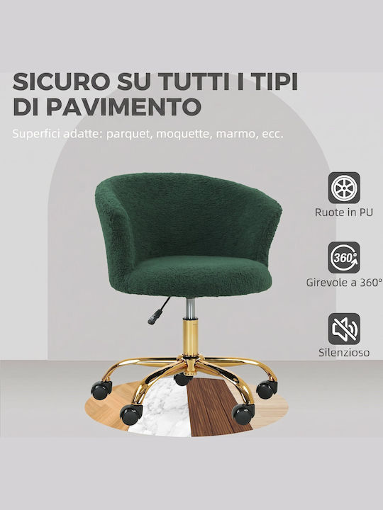 Vinsetto Teddy Scaun De Birou Cu Brațe Reglabile Verde Închis