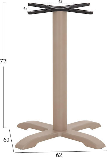 Freebox Table Stand Cast Iron Cappuccino 62x62x72cm