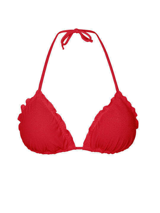 Top Triunghi Bikini Malibu Frufru Roșu