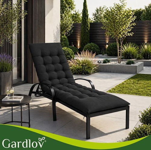 Gardlov Sonnenbank-Kissen mit Rückenlehne Schwarz Gardlov Sonnenbank-Kissen mit Rückenlehne Schwarz