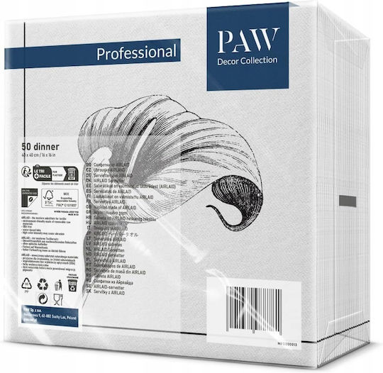 Парти Салфетки Airlaid Nonwoven Черни Memory Flower Wake 40x40см 50 Бройки