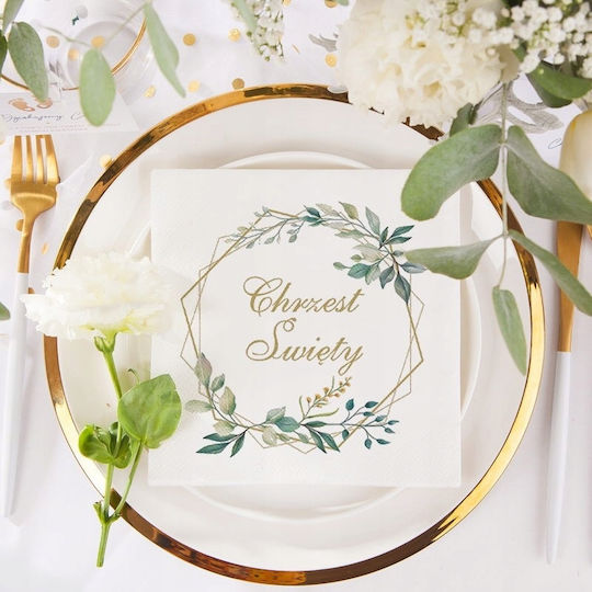 Holy Baptism Napkins Christening Leaves 33cm 20pcs