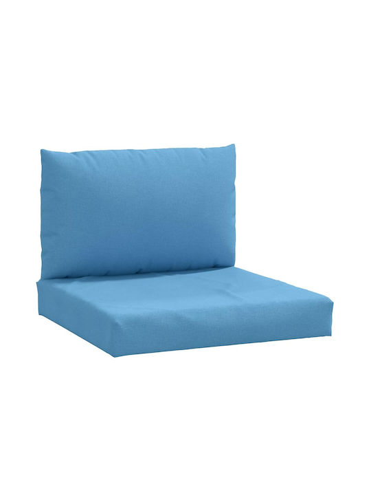 vidaXL Bench Cushion for Pallet with Backrest Melange Blue 2 Pieces