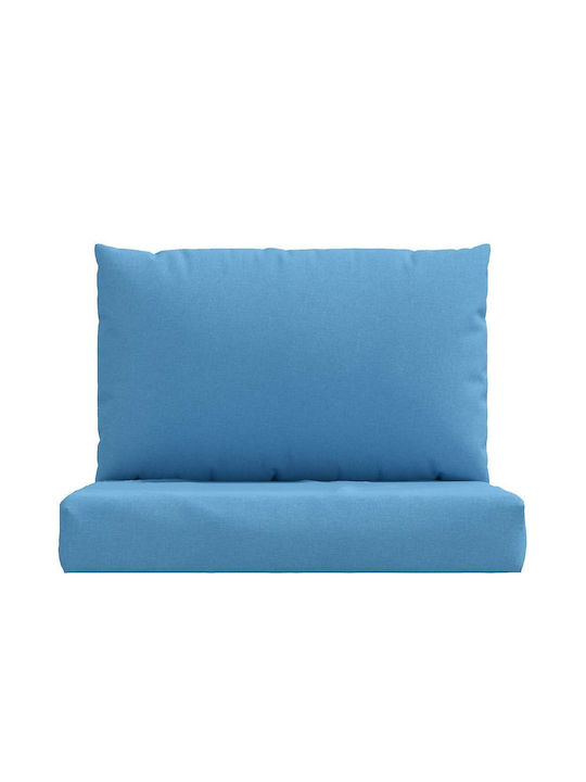 vidaXL Bench Cushion for Pallet with Backrest Melange Blue 2 Pieces