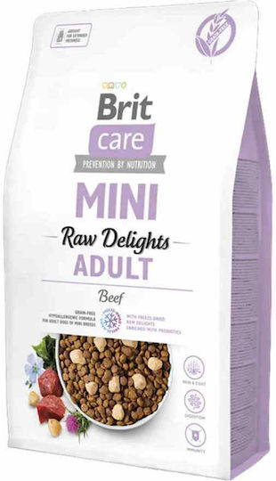Brit Care 2kg Trockenfutter ohne Getreide für erwachsene Hunde kleiner Rassen mit Rindfleisch und Fleisch