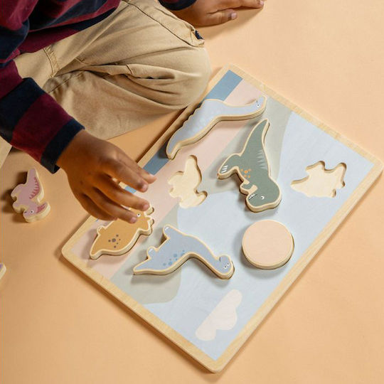 Holz Kinder Steckpuzzle Dinosaurier 7pcs Jabadabado