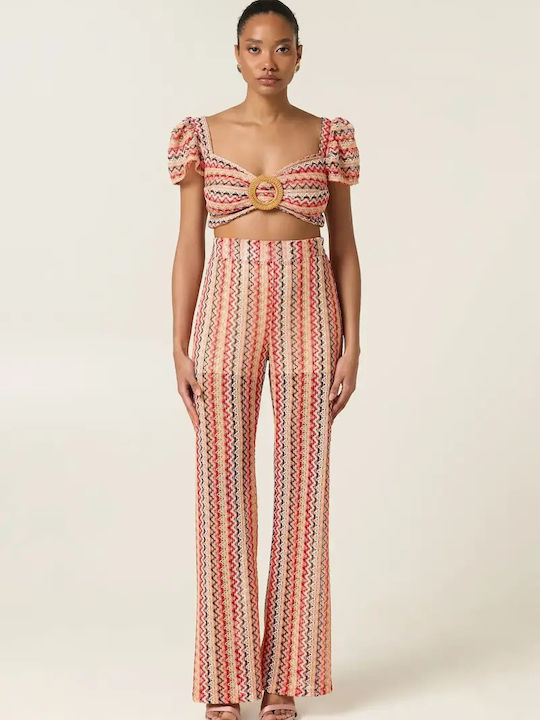 Women's Multi Color Set with High Waist Trousers in Regular Fit
