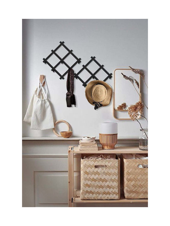 SteweHome Metal Wall Hanger 3 Hooks White 30x30cm