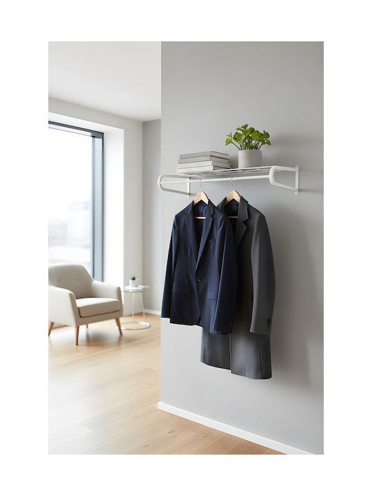 SteweHome Metal Wall Hanger White 103x20x20cm