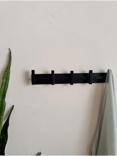 SteweHome Metallische Wandhalterung 5 Haken 30x6x2cm