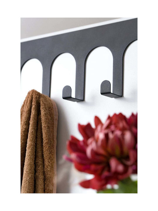 SteweHome Metal Wall Hanger 7 Hooks Beige 50x20x20cm