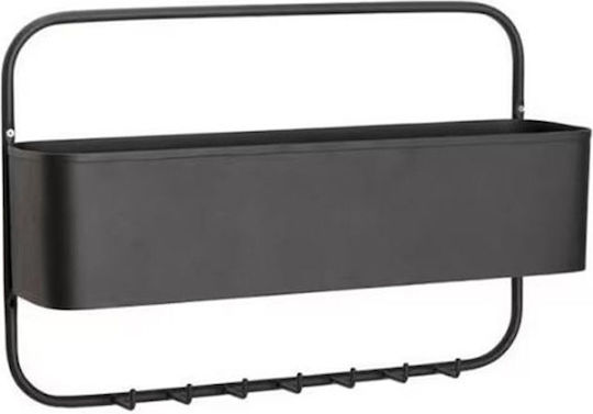 SteweHome Cuiere de Perete Metalic cu 7 Compartimente Negru 40x40cm SteweHome Cuiere de Perete Metalic cu 7 Compartimente Negru 40x40cm