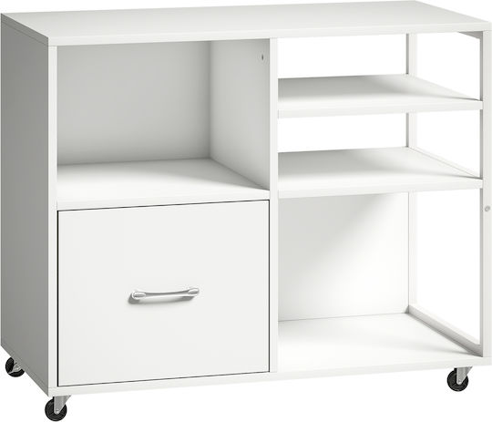 Графейно с Колела Бяло 80x40x65.5см