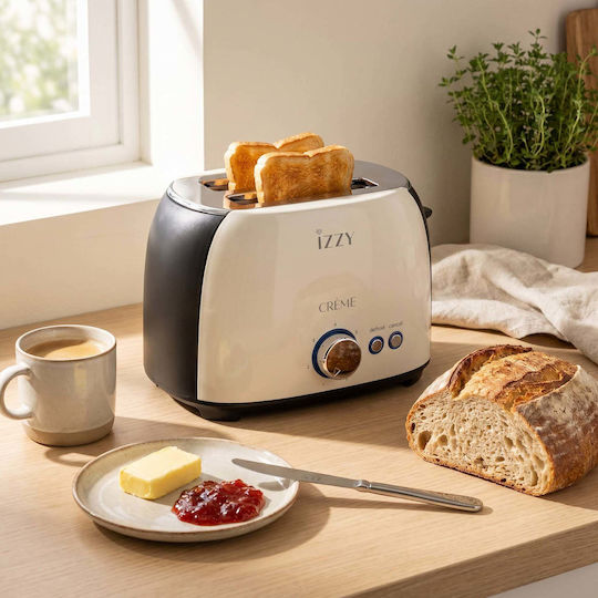 Izzy T-232 222959 Toaster 2 Slots 800W Beige