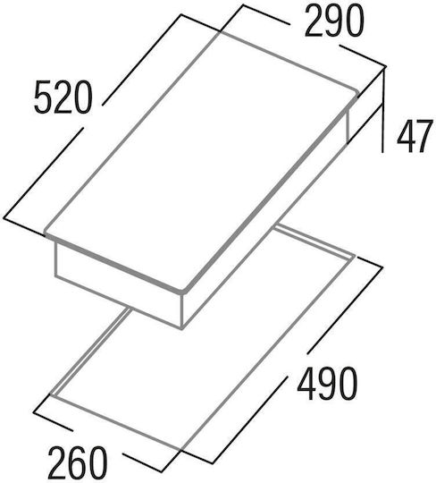 Cata Td 3002 Bk Domino Plită Ceramică Autonomă 29x52cm