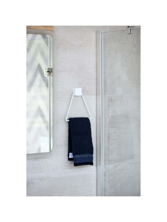 SteweHome Single Bathroom Ring With Screws Inox White