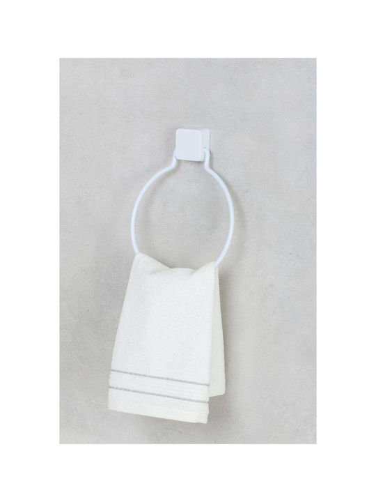 SteweHome Single Bathroom Ring With Screws Inox White