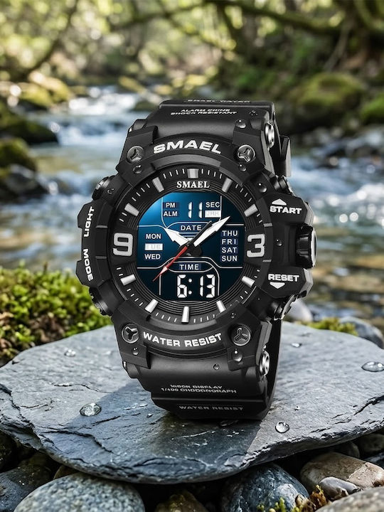 Battery Watch with Rubber Strap