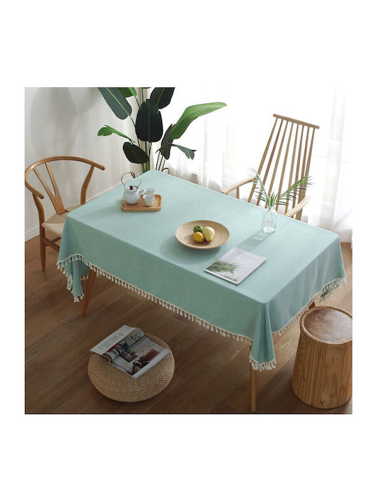 FRIPIA Linen Turquoise Tablecloth 140x250cm