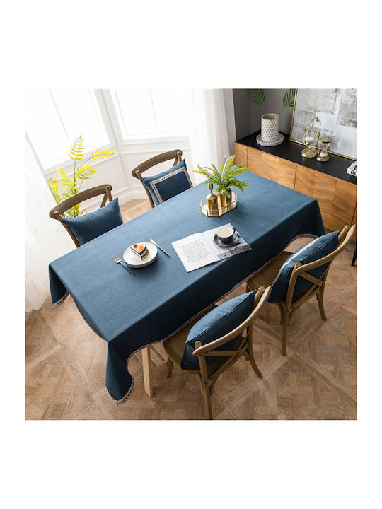 FRIPIA Față De Masă Din In Albastru Regal 140x250 Cm