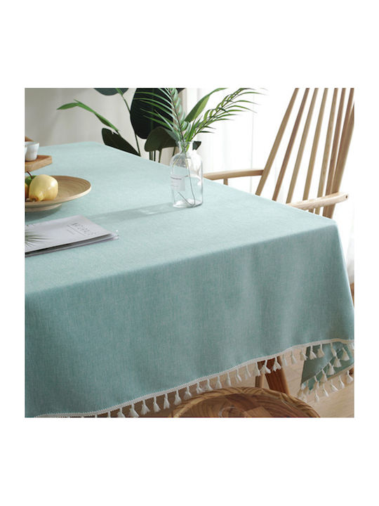 FRIPIA Linen Turquoise Tablecloth 140x250cm