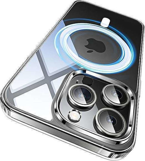 Husă Tip Back Cover iPhone 15 Pro Magnetică Transparentă Din Silicon