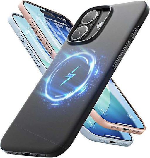 Husă Tip Back Cover Pentru iPhone 16 Pro Compatibil Cu Magsafe Silicon Mat Negru
