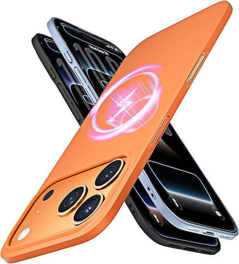 Husă Tip Carcasă Pentru Iphone 17 Pro Max Portocalie Mată Back Compatibil Cu Magsafe