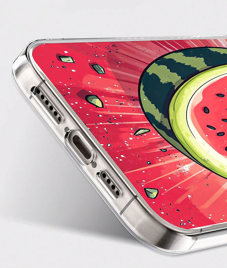 Motorola Moto G15 Foto Handyhülle Rückseite Wassermelone + Glas