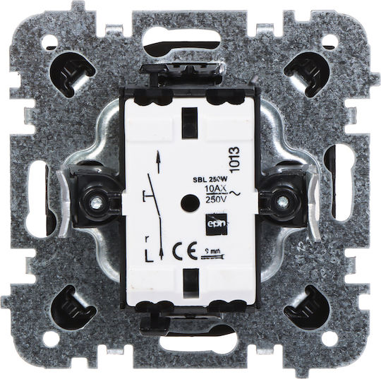 Elektro Plast Recessed Wall Switch Single with Frame Black