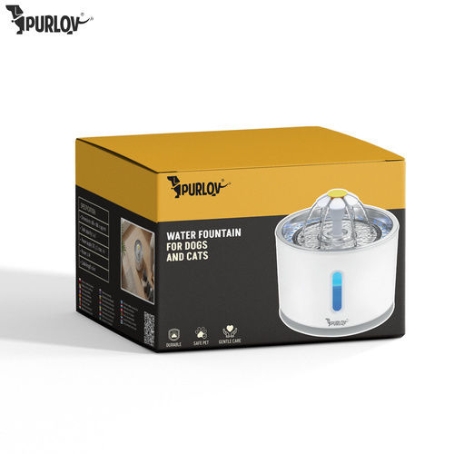 Purlov Automatic Stainless Steel Waterer / Fountain for Dog & Cat 2.4l 18.8cm in Blue Colour