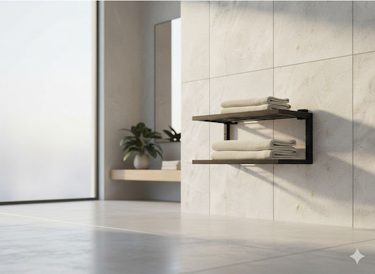 SteweHome Raft Metalic Pentru Cadă 45x27x20cm Neagră