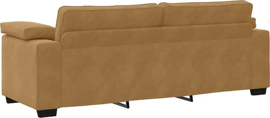 Canapea Cu Trei Locuri Din Catifea Maro 220x77x82cm