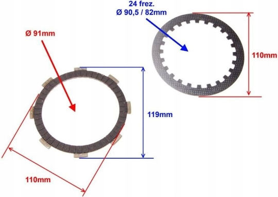 Clutch Plate + Spacers Atv Quad Bashan Loncin Shineray 125 200 250