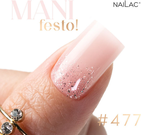 NaiLac Полутрайно Лак За Нокти #477 С Брокат 7мл