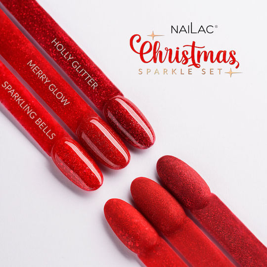 NaiLac Ημιμόνιμο Βερνίκι Νυχιών Merry Glow με Glitter 7ml