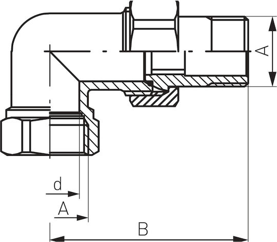 Ferro Messing Eckeventil Dichtung 3-4" Chrombeschichtet
